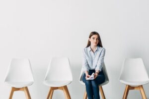 woman holding resume