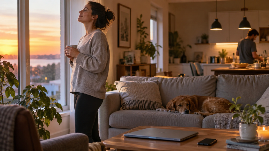Cozy Sunset Living Room Moments